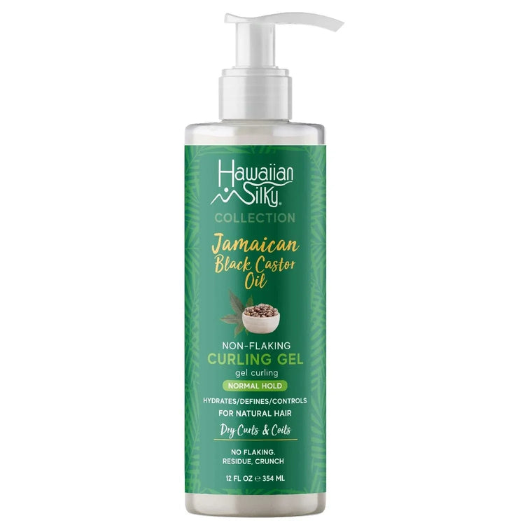Hawaiian Silky Jamaican Black Castor Oil Non-Flaking Curling Gel Normal Hold 12 Oz by Hawaiian Silky