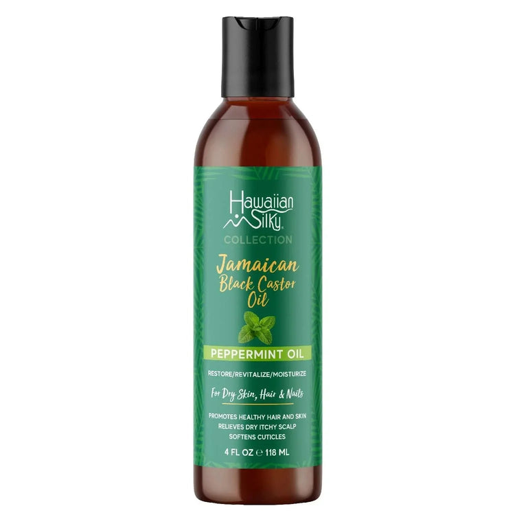 Hawaiian Silky Jamaican Black Castor Oil Peppermint Oil 4 Oz by Hawaiian Silky