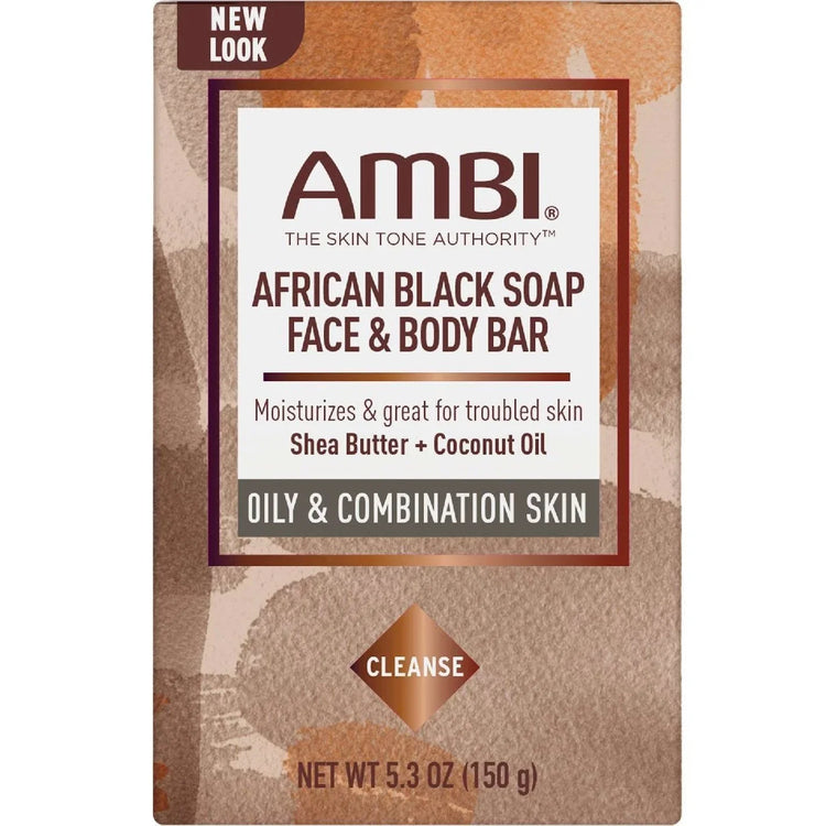Ambi African Black Soap Face Body Bar 5.3 Oz by AMBI