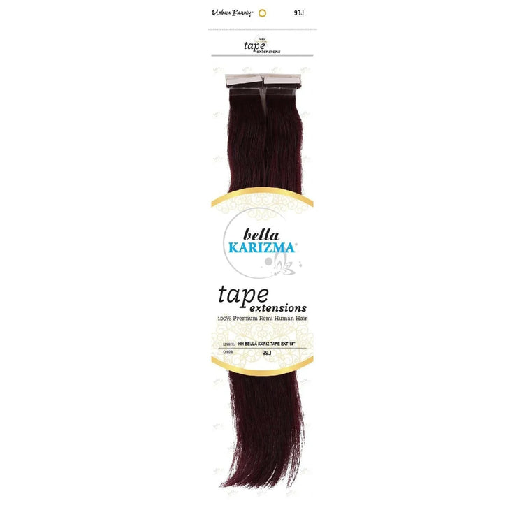 Human Hair Bella Karizma Tape Hair Extension 18 Inch 99J by Urban Beauty