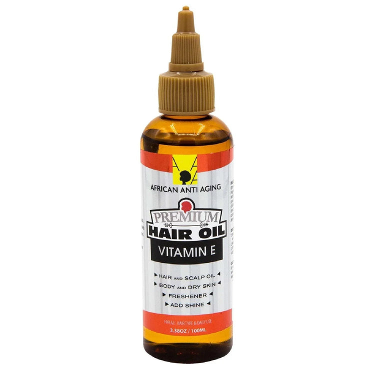 African Anti Aging Premium Hair Oil Vitamin-E 3.38 Oz by African Aging Agent