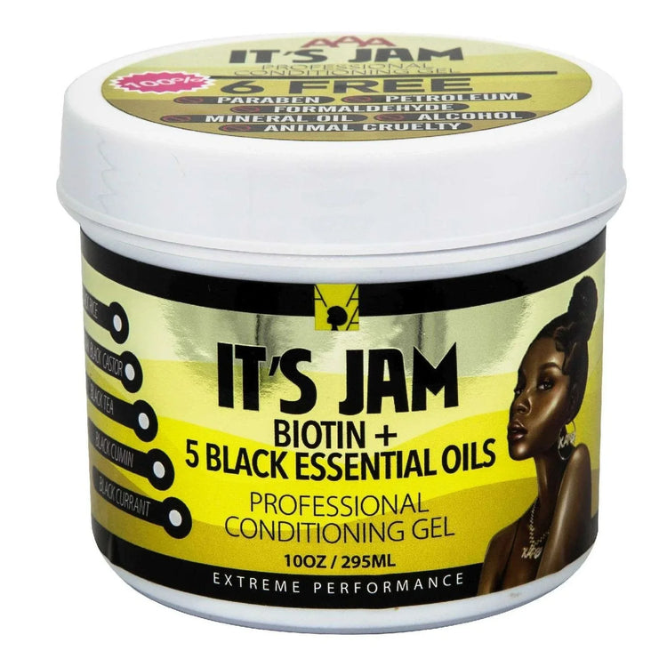 African Anti Aging Its Jam Professional Conditioning Gel With Biotin 5 Black Essential Oils 10.0 Oz by African Aging Agent