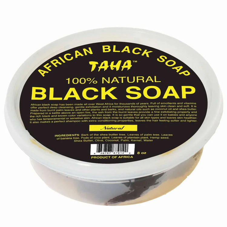 Taha Black Soap Natural Tub 8 Oz by Taha