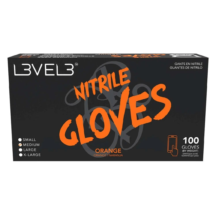 L3Vel3 Nitrile Gloves Orange Medium 100 Piece by L3VEL 3