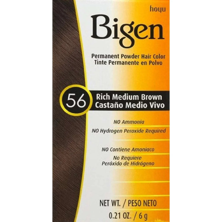 Bigen Permanent Powder Hair Color 56 Rich Medium Brown Kit by Bigen