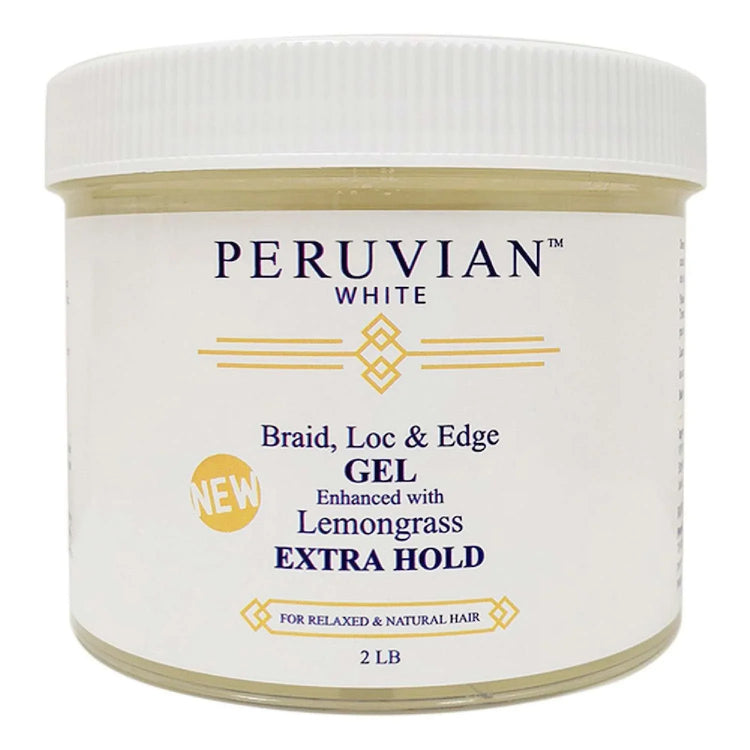 Peruvian White Braids Loc Edge Lemongrass Extra Hold 32 Oz by Peruvian White