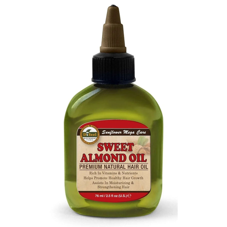 Difeel Premium Natural Hair Oil Sweet Almond 2.5 Oz by DiFeel