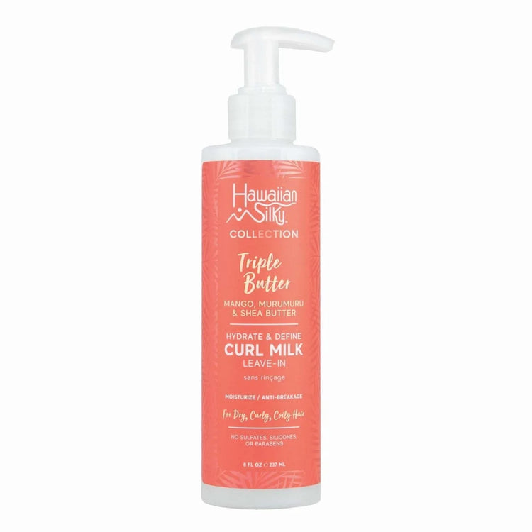 Hawaiian Silky Triple Butter Hydrate Define Curl Milk Leave-In Moisturizer for curly hair