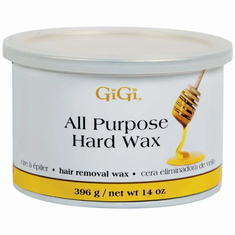 GiGi All Purpose Hard Wax for effective hair removal, suitable for all skin types and enriched with natural ingredients.
