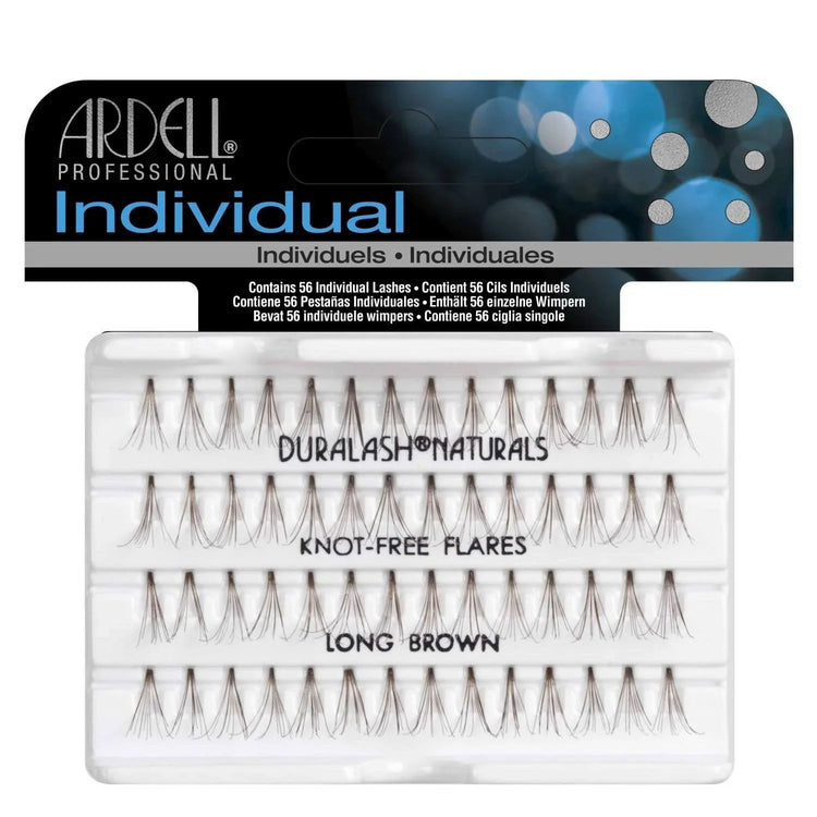 Ardell Duralash Naturals Long Brown individual natural lashes pack with knot-free strands for customizable lash enhancement.