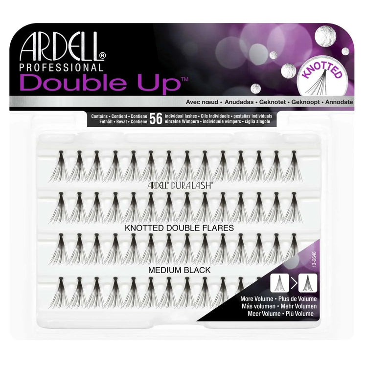 Ardell Double Up Knotted Double Flare Individuals - Medium Black by ARDELL