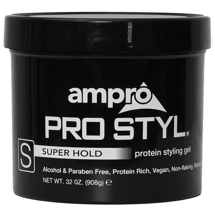 Ampro Styling Gel Protein Black-Super Hold 32 oz by AMPRO