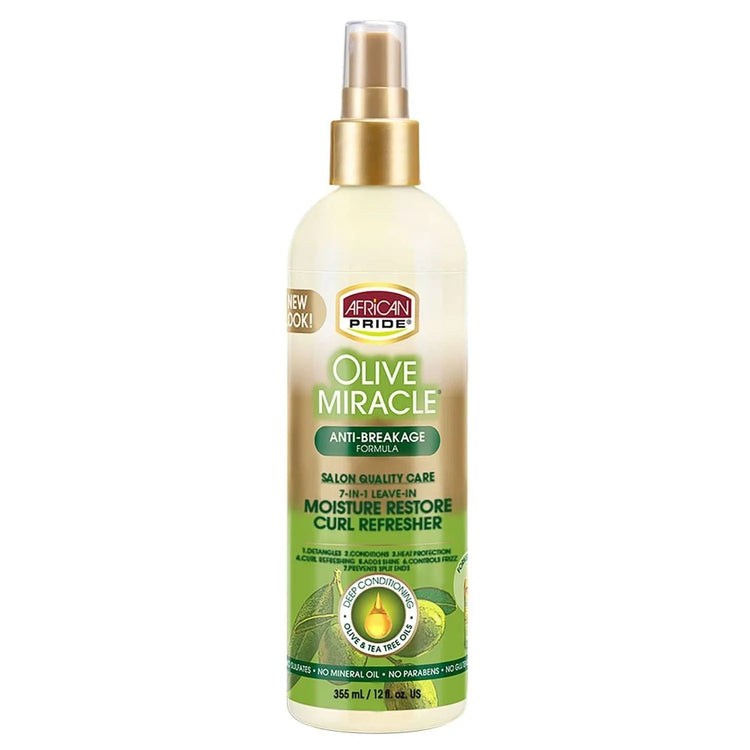 African Pride Olive Miracle 7-In-1 Leave-In Moisture Restore Curl Refresher by AFRICAN PRIDE