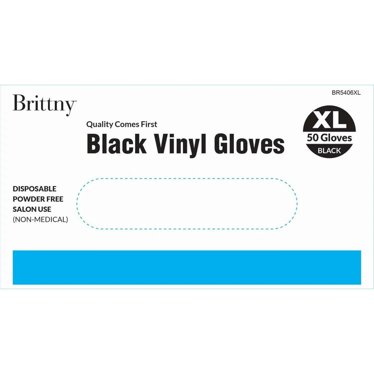 Brittny Gloves Vinyl 50Pcbox Black by BRITTNY