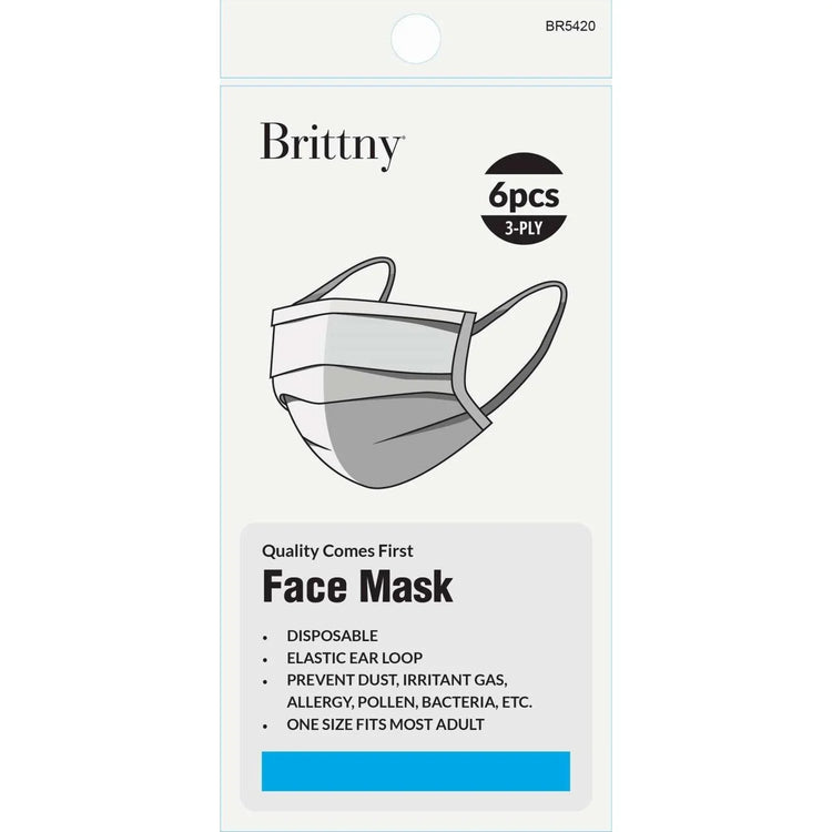 Brittny Face Mask Disposable 6Pcpack by BRITTNY