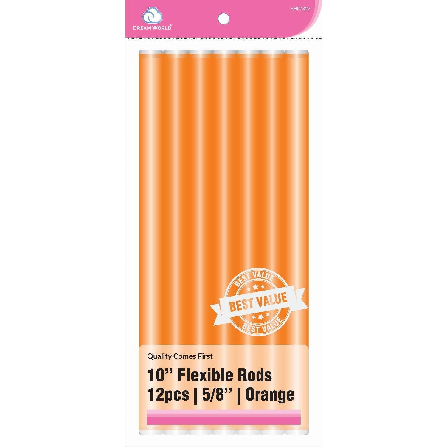 Brittny Rod Flex 10 V/P Orange 6Ct - 5/8 Brittny Rod Flex 10 V/P Orange 6Ct - 5/8