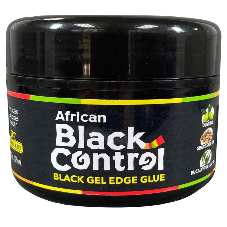 African Black Control Black Gel Edge Glue by Hairobics