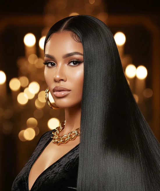 Luxury straight hair extensions for sleek, radiant style with natural shine and volume