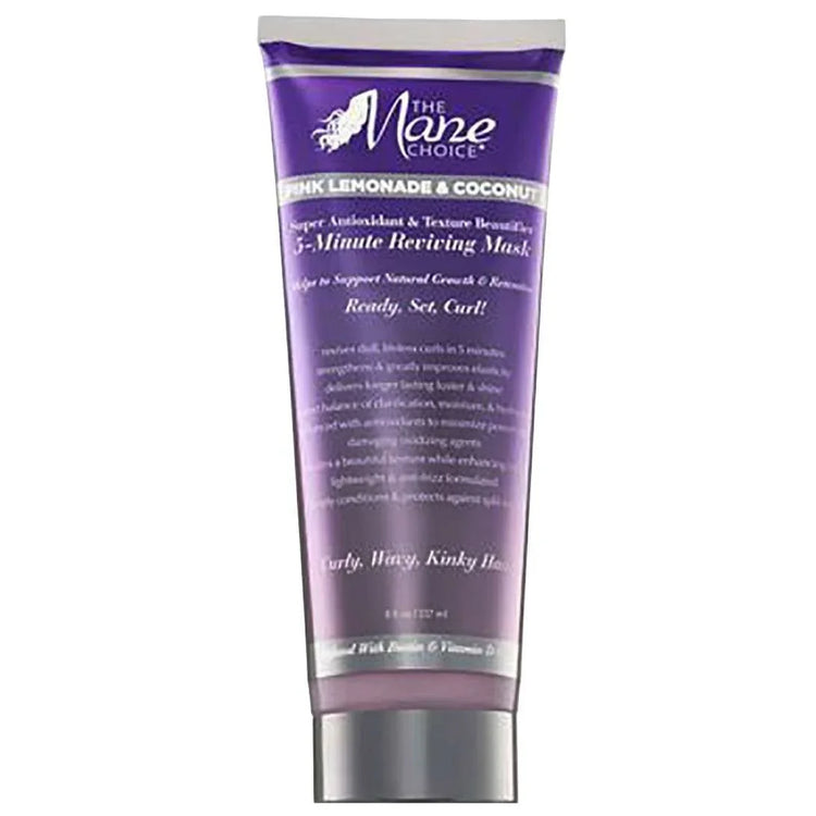 The Mane Choice Pink Lemonade Super Anti-Oxidant Texture Beautifier Mask 8Oz anti-oxidant hair mask for healthy curls.