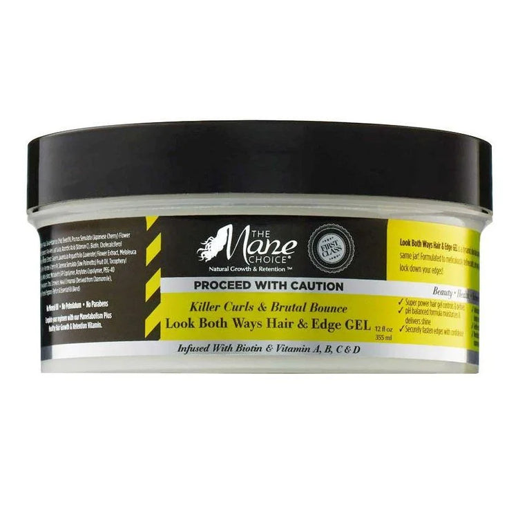 The Mane Choice Caution Killer Curls Look Both Ways Hair Edge Gel - edge control gel for curly hair.