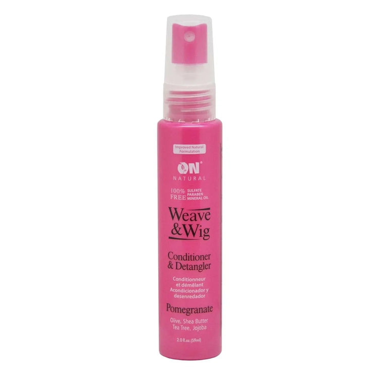 On Natural Weave Wig Pomegranate Conditioner Detangler for healthy soft curls, pomegranate conditioner for curly hair.