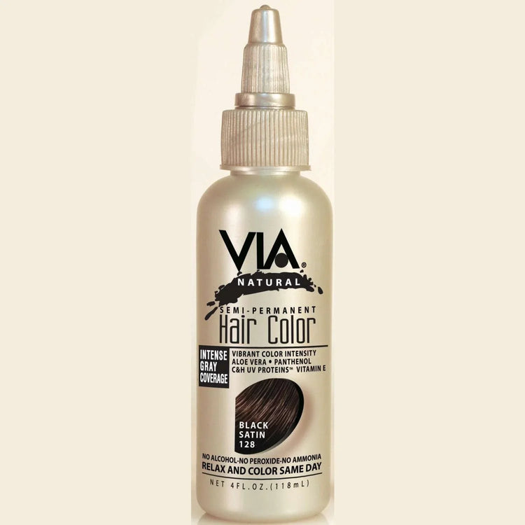 Via Natural Hair Color 128 Black Satin by Via Natural