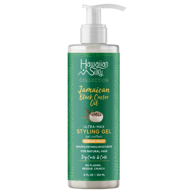 Hawaiian Silky Jamaican Black Castor Oil Ultra Max Styling Gel Strong Hold 12 Oz by Hawaiian Silky