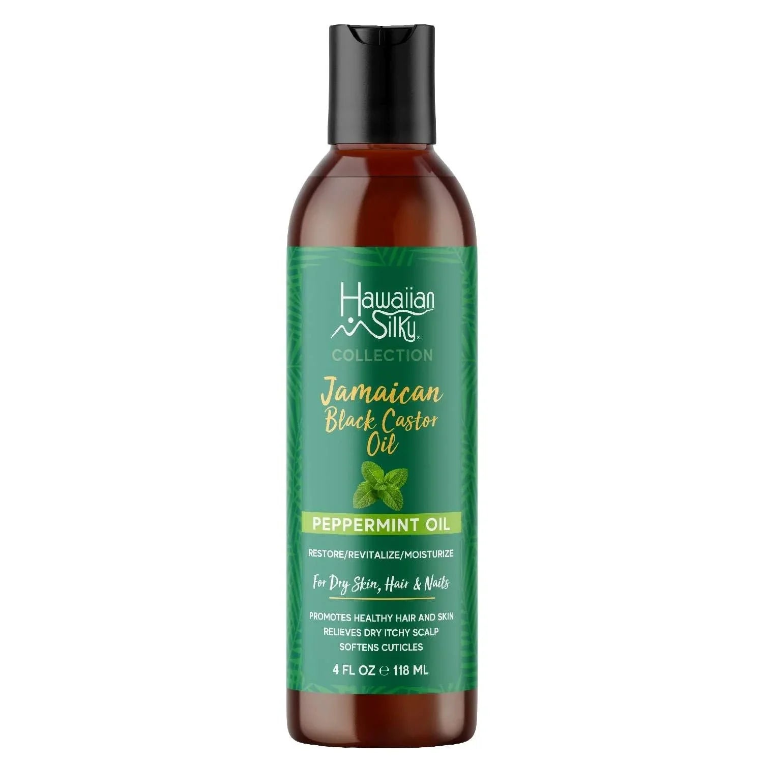 Hawaiian Silky Jamaican Black Castor Oil Peppermint Oil 4 Oz by Hawaiian Silky