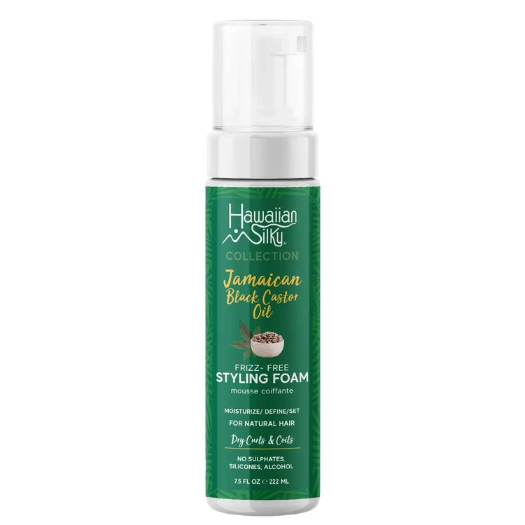 Hawaiian Silky Jamaican Black Castor Oil Frizz-Free Styling Foam Mousse Coiffante 7.5 Oz by Hawaiian Silky
