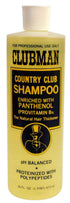 Yellow shampoo bottle with screw cap; label shows panthenol and proteinized formula