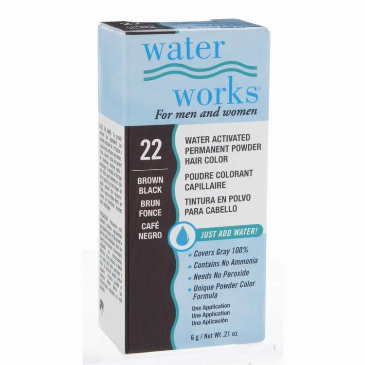 Waterworks Powder Hair Color 22 Brown Black 0.2 Oz by Waterworks