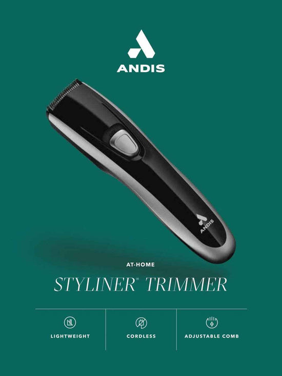 Handheld black and silver cordless trimmer with adjustable comb