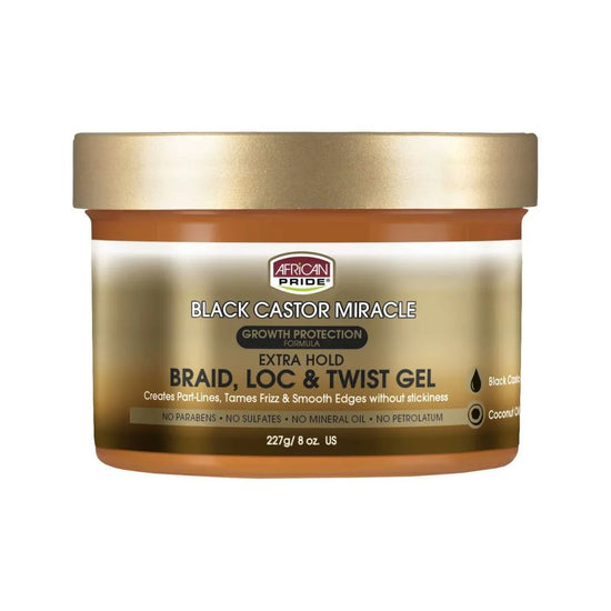 African Pride Afircan Pride Black Castor Miracle Braid Loc Twisting Gel 8 Oz by African Pride