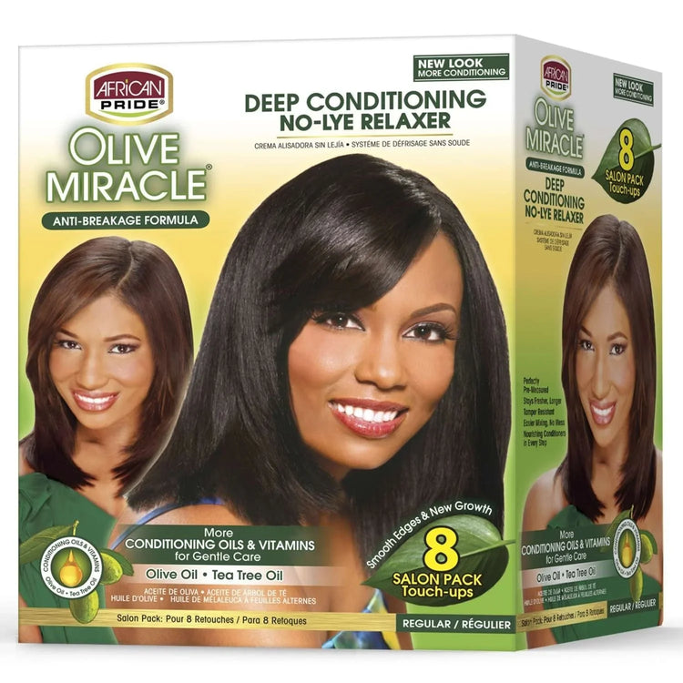 African Pride Olive Miracle No Lye 8 Touch Up Regular Kit by African Pride