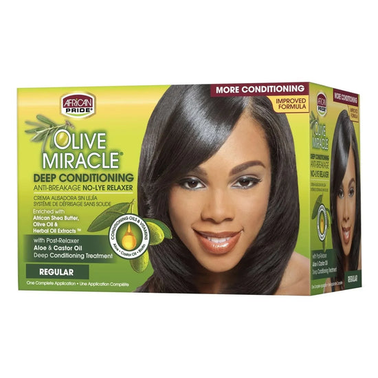 African Pride Olive Miracle No-Lye Relaxer Regular Kit by African Pride