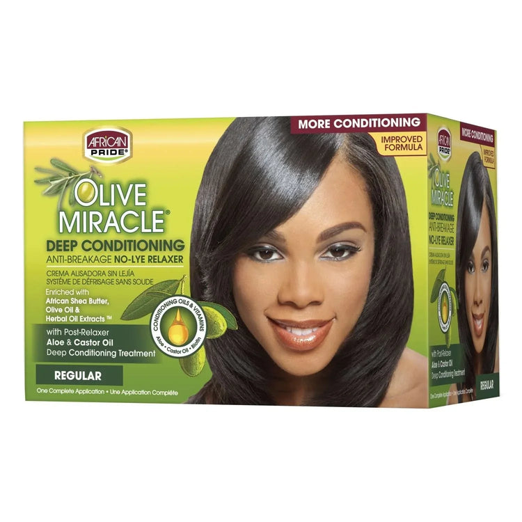 African Pride Olive Miracle No-Lye Relaxer Regular Kit by African Pride