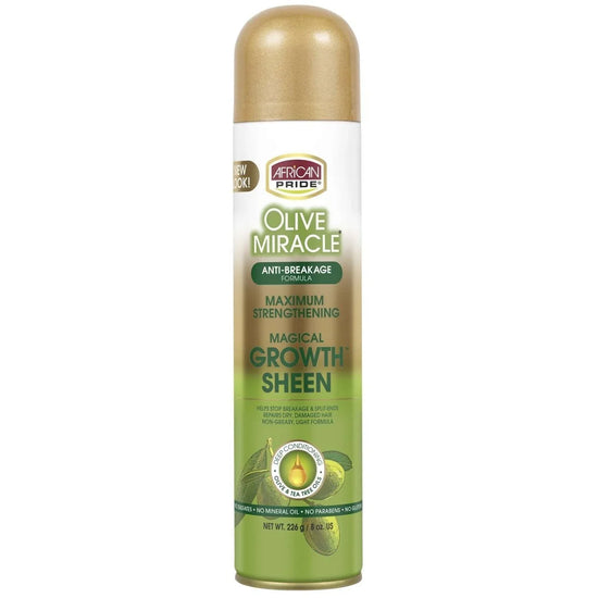 African Pride Olive Miracle Growth Sheen Spray 8 Oz by African Pride
