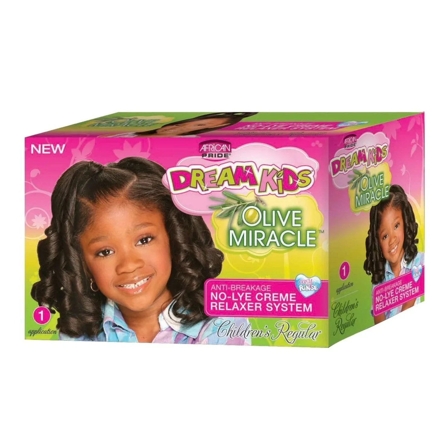African Pride Dream Kids Olive Miracle No Lye 1 Application Regular Kit by African Pride