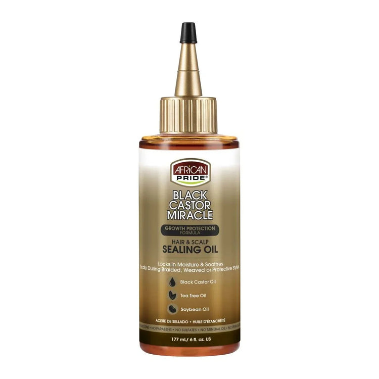 African Pride Afiracn Pride Black Castor Miracle Hair Scalp Sealing Oil 6 Oz by African Pride