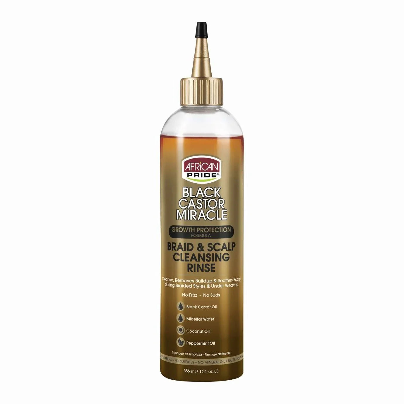 African Pride Black Castor Miracle Braid Scalp Cleansing Rinse 12 Oz by African Pride