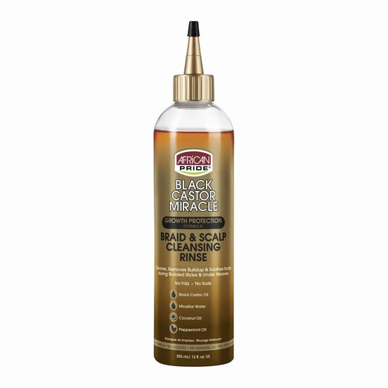 African Pride Black Castor Miracle Braid Scalp Cleansing Rinse 12 Oz by African Pride