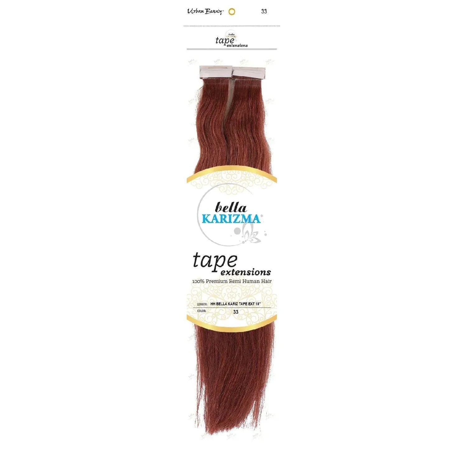 Human Hair Bella Karizma Tape Hair Extension 18 Inch 33 by Urban Beauty