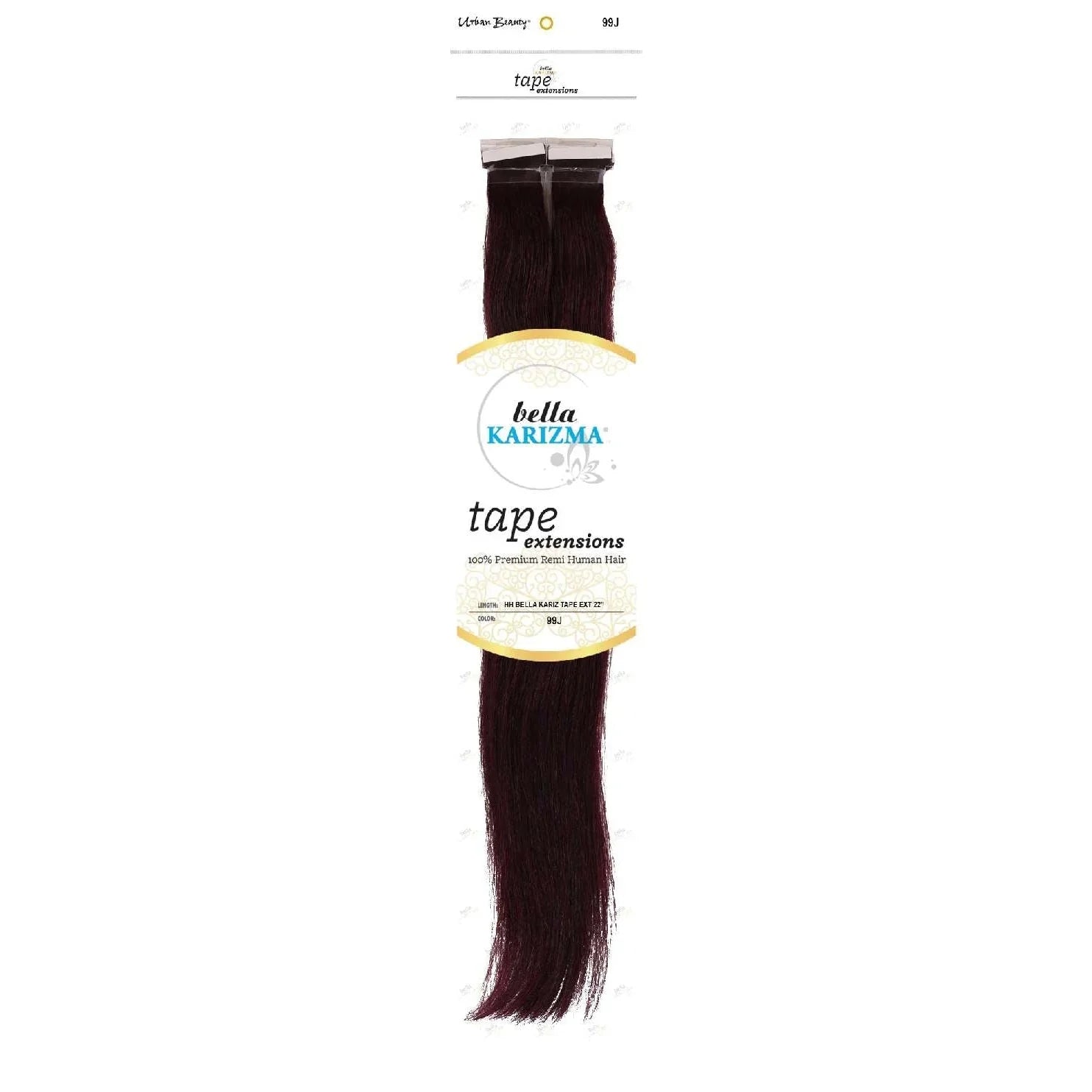Human Hair Bella Karizma Tape Hair Extension 22 Inch 99J by Urban Beauty