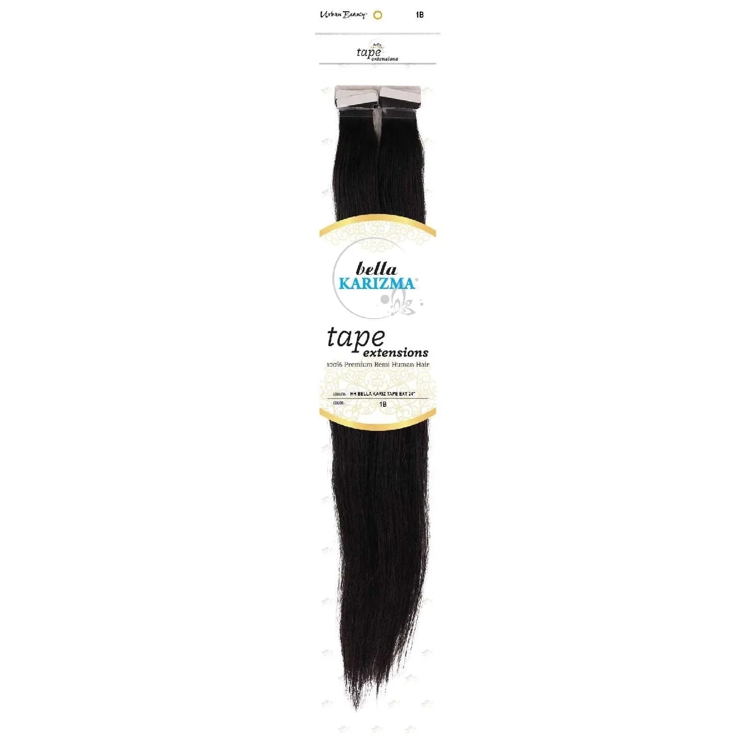 Human Hair Bella Karizma Tape Hair Extension 24 Inch 1B by Urban Beauty