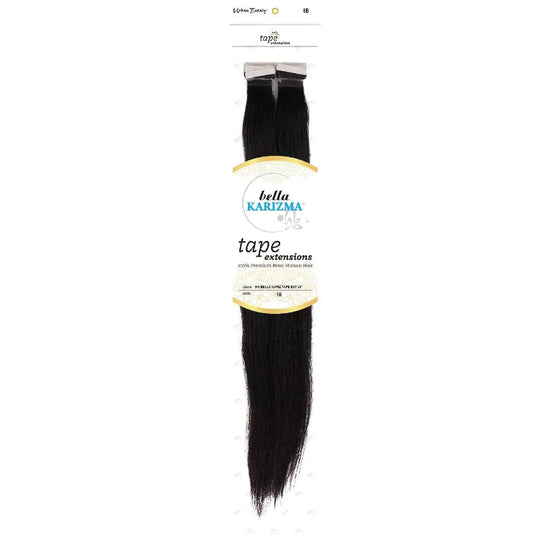 Human Hair Bella Karizma Tape Hair Extension 24 Inch 1B by Urban Beauty