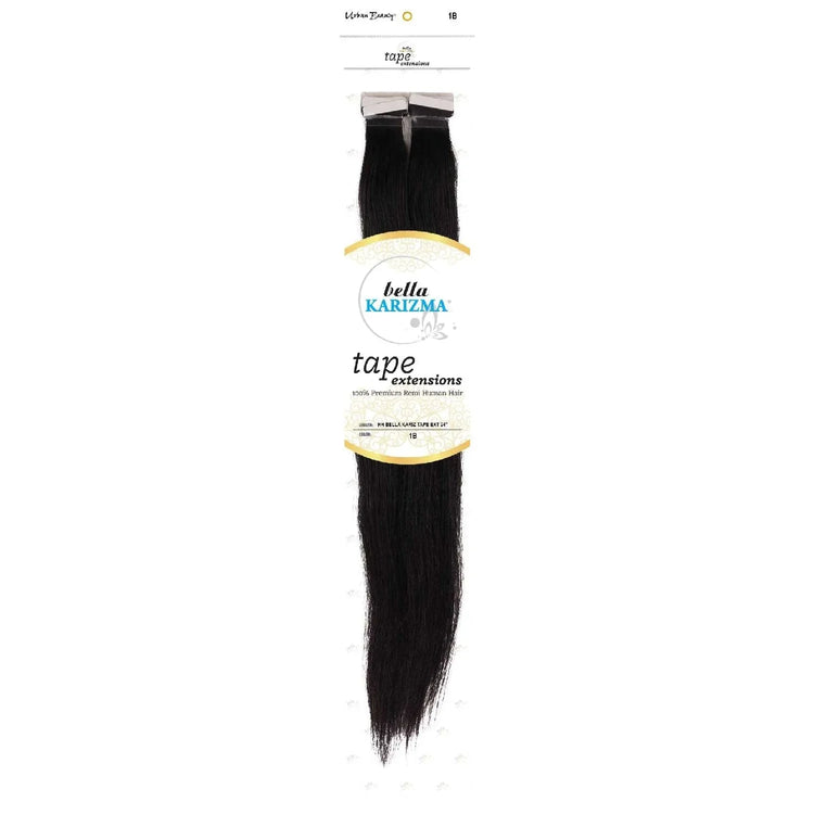Human Hair Bella Karizma Tape Hair Extension 24 Inch 1B by Urban Beauty
