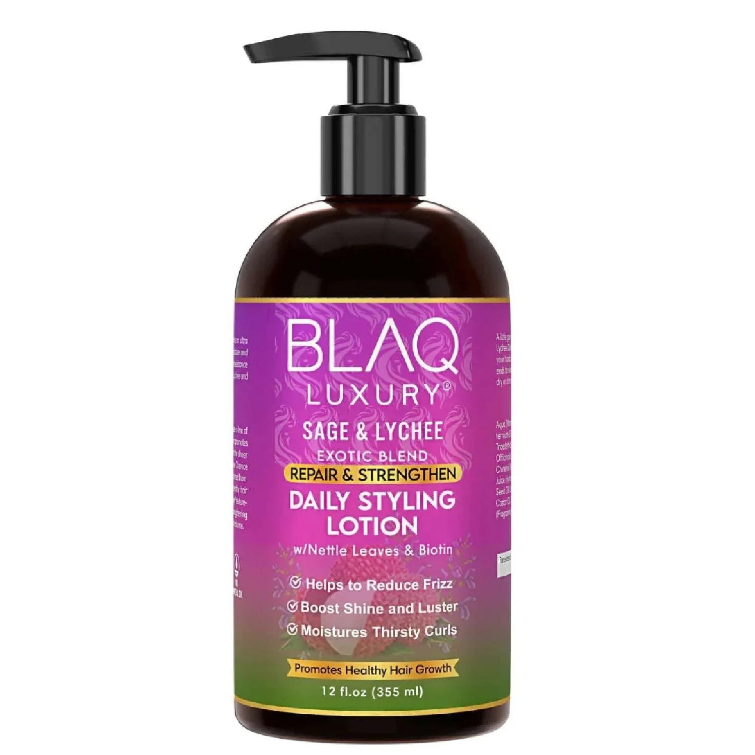 Blaq Luxury Sage And Lyche Daily Styling Lotion 12 Oz by BLAQ