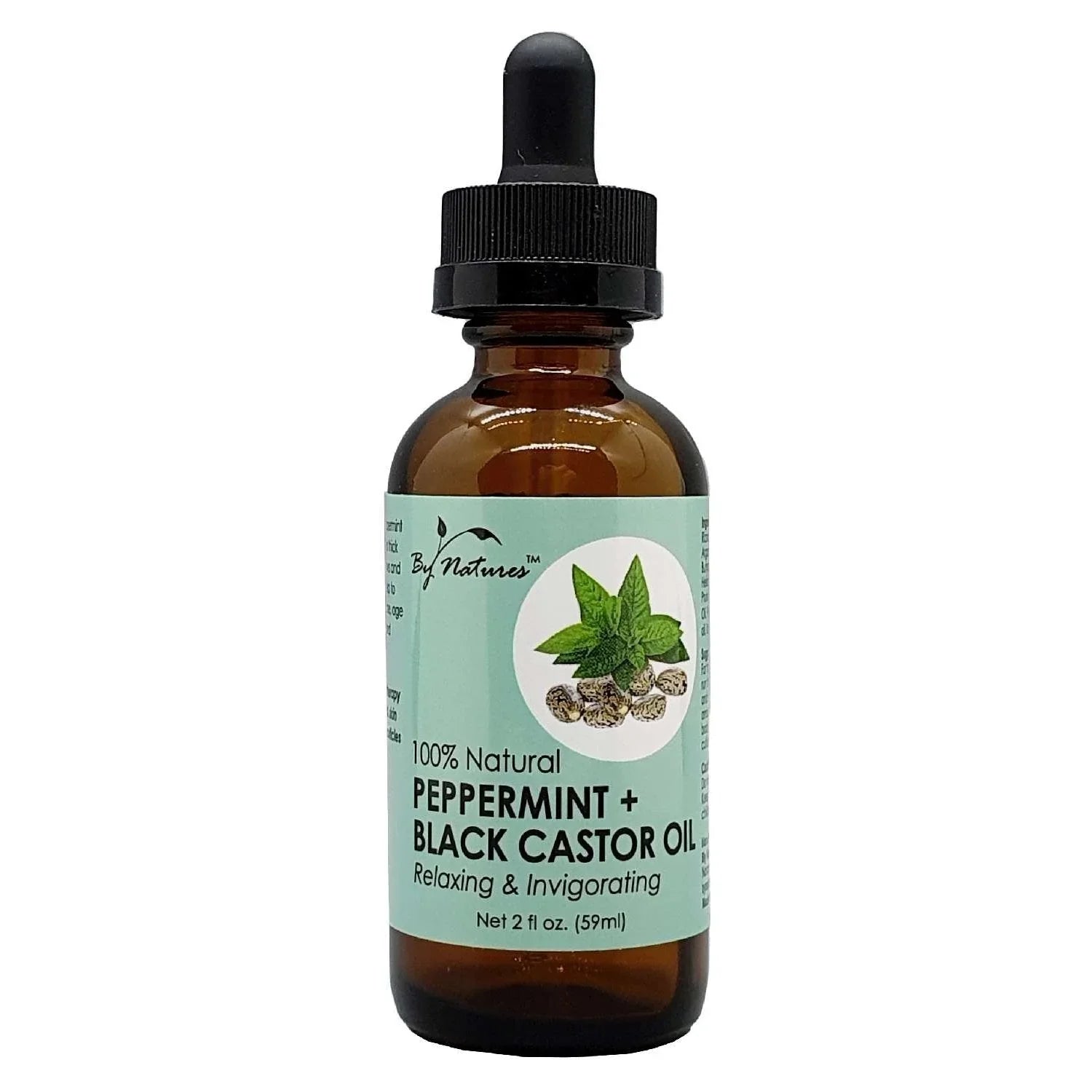 By Natures 100% Natural Peppermint Black Castor Oil 2.0 Fl Oz by BY NATURES