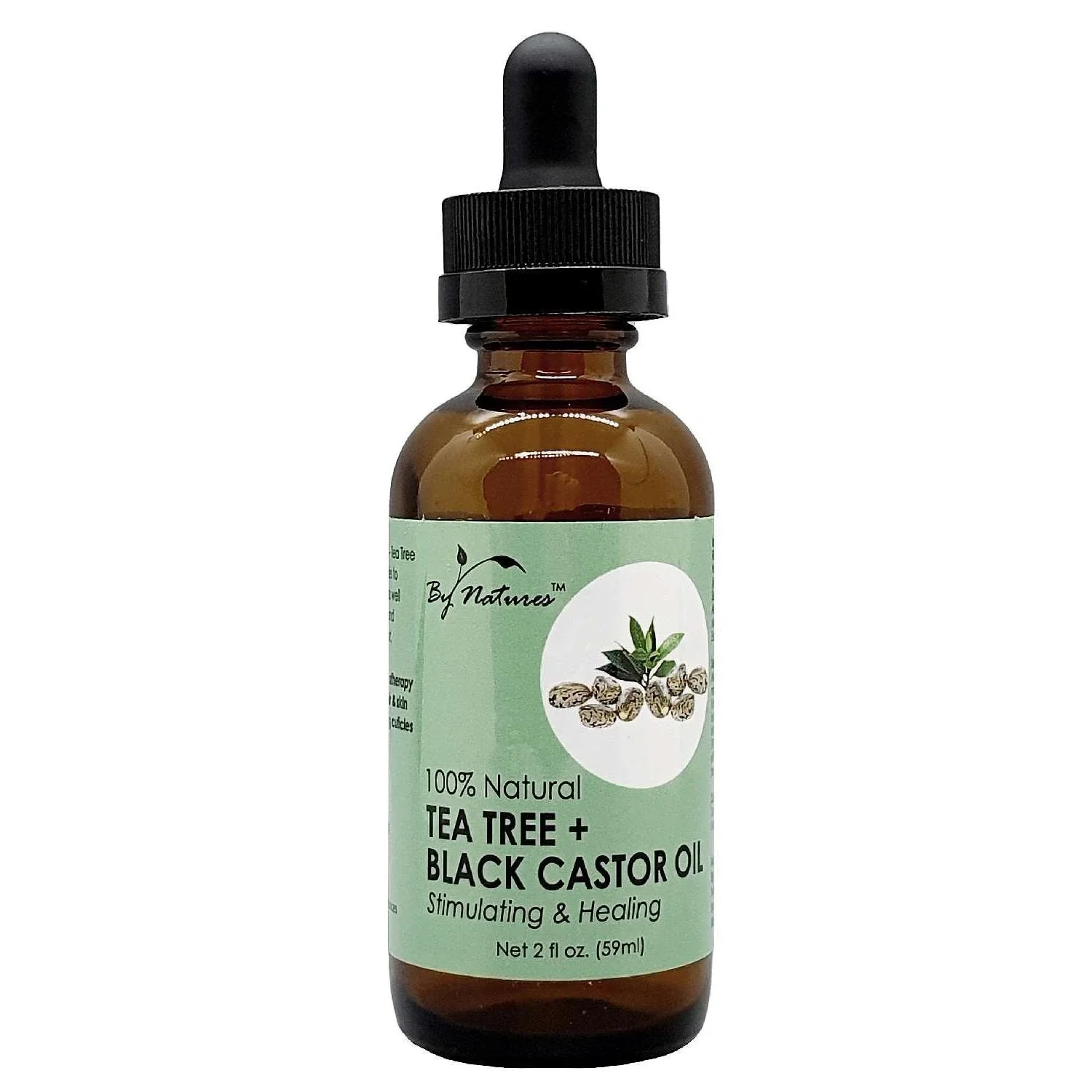 By Natures 100% Natural Tea Tree Black Castor Oil 2.0 Fl Oz by BY NATURES