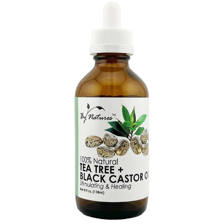 By Natures 100% Natural Tea Tree Black Castor Oil 4.0 Fl Oz by BY NATURES